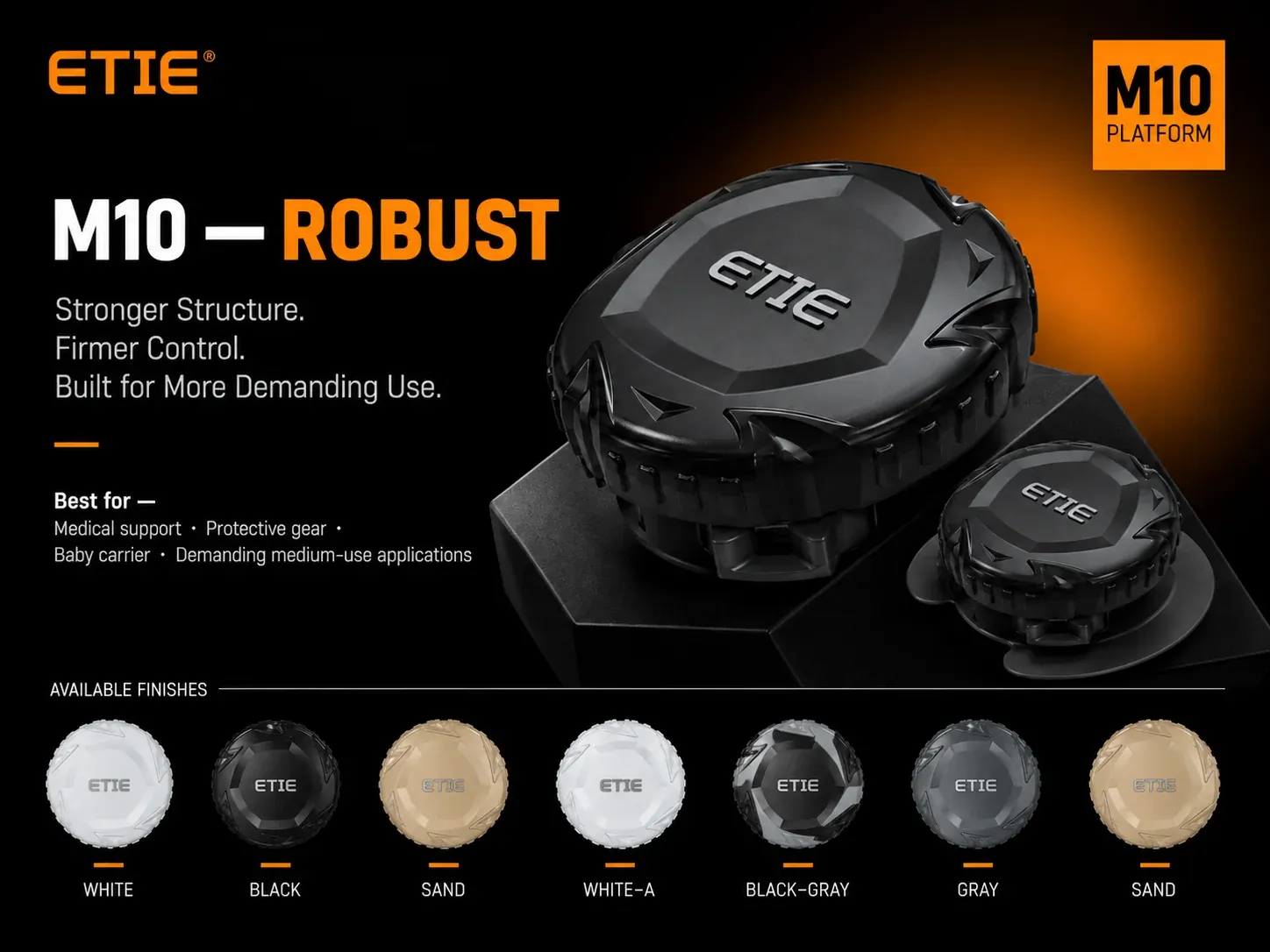 M10 — Robust platform: dial system and available finishes